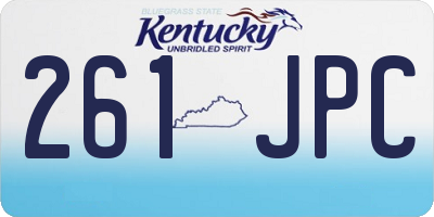 KY license plate 261JPC