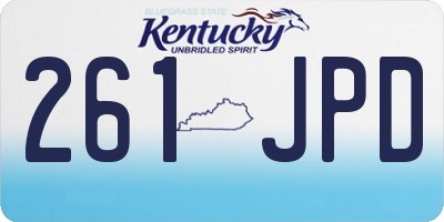 KY license plate 261JPD