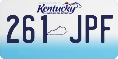 KY license plate 261JPF
