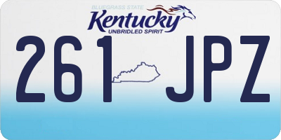 KY license plate 261JPZ