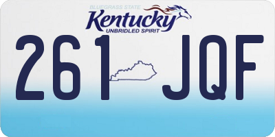 KY license plate 261JQF