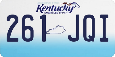 KY license plate 261JQI