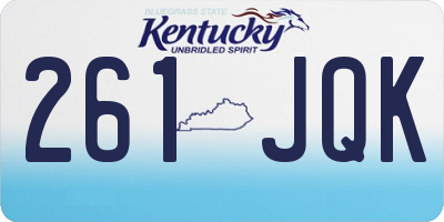 KY license plate 261JQK