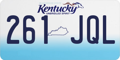 KY license plate 261JQL