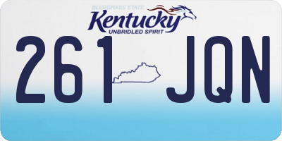KY license plate 261JQN