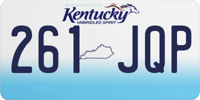KY license plate 261JQP