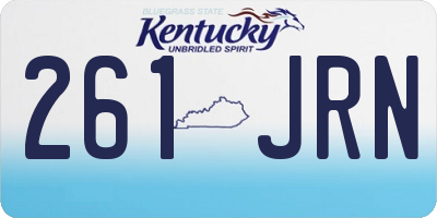 KY license plate 261JRN