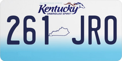 KY license plate 261JRO