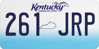 KY license plate 261JRP