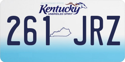 KY license plate 261JRZ