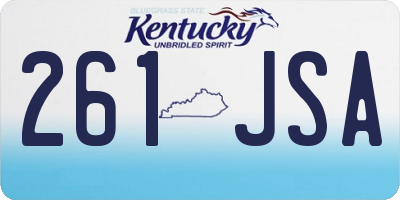 KY license plate 261JSA