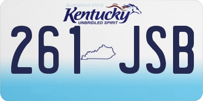 KY license plate 261JSB