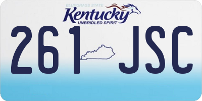 KY license plate 261JSC