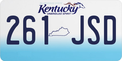 KY license plate 261JSD