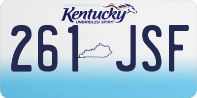KY license plate 261JSF