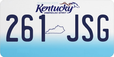 KY license plate 261JSG