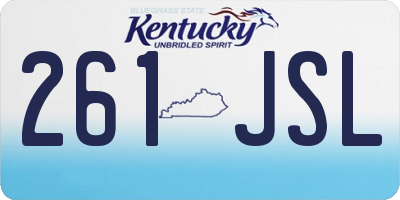 KY license plate 261JSL
