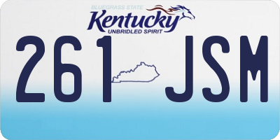 KY license plate 261JSM