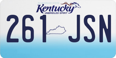 KY license plate 261JSN