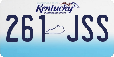 KY license plate 261JSS