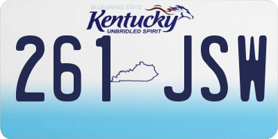 KY license plate 261JSW