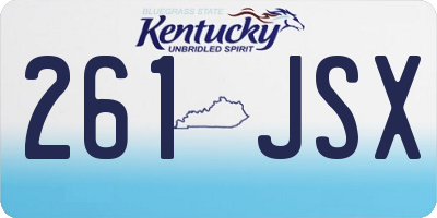 KY license plate 261JSX