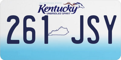 KY license plate 261JSY