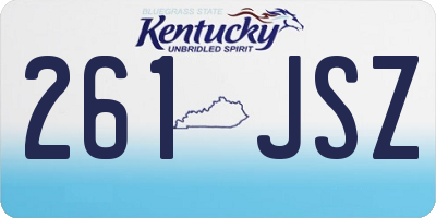 KY license plate 261JSZ