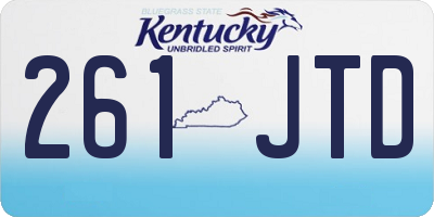 KY license plate 261JTD