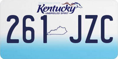 KY license plate 261JZC