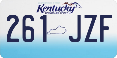 KY license plate 261JZF