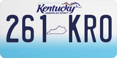 KY license plate 261KRO