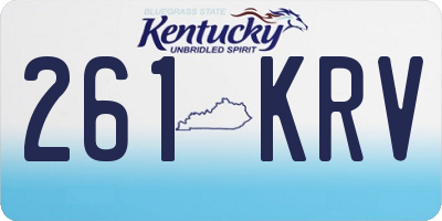 KY license plate 261KRV
