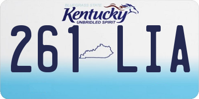 KY license plate 261LIA