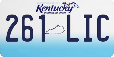 KY license plate 261LIC
