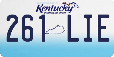 KY license plate 261LIE