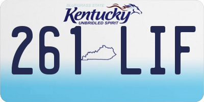 KY license plate 261LIF
