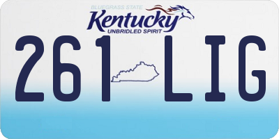KY license plate 261LIG