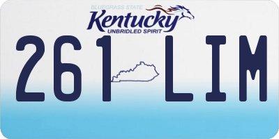 KY license plate 261LIM