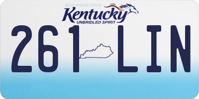 KY license plate 261LIN