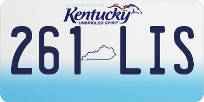 KY license plate 261LIS