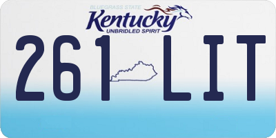 KY license plate 261LIT