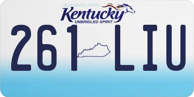 KY license plate 261LIU