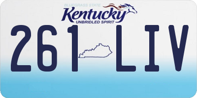 KY license plate 261LIV