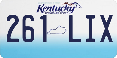 KY license plate 261LIX