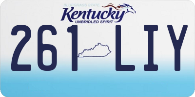 KY license plate 261LIY