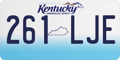 KY license plate 261LJE
