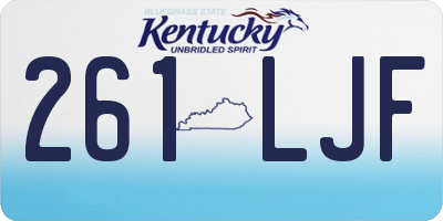 KY license plate 261LJF