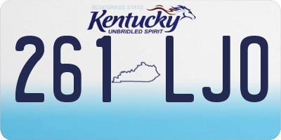 KY license plate 261LJO
