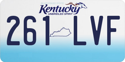 KY license plate 261LVF